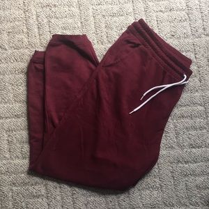 Fleece Lined Maroon Joggers